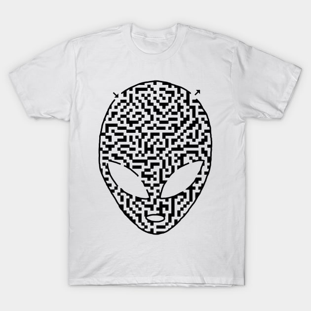 Alien Head Maze T-Shirt by gorff